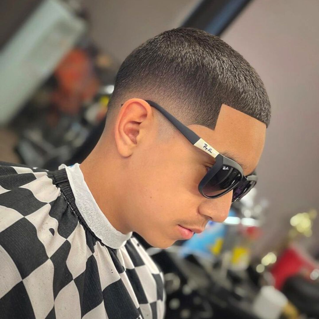 low fade haircut on black boy