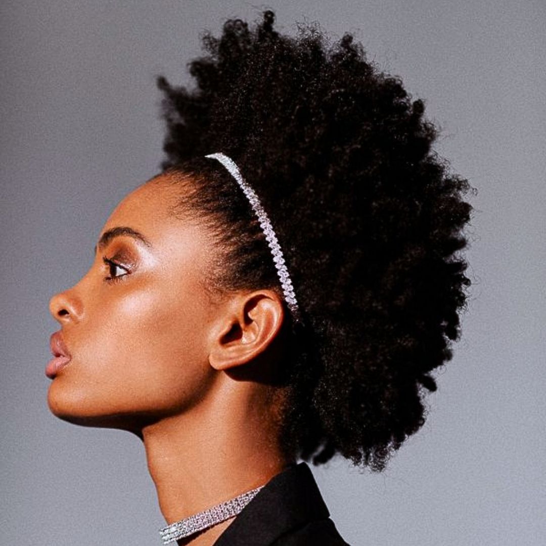 afro professional hairstyle with headband for black ladies
