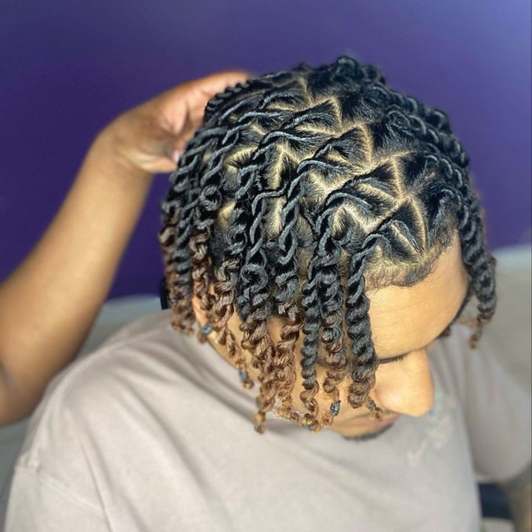 two strand twist on men