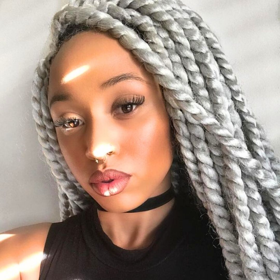 platinum yarn twist on natural hair