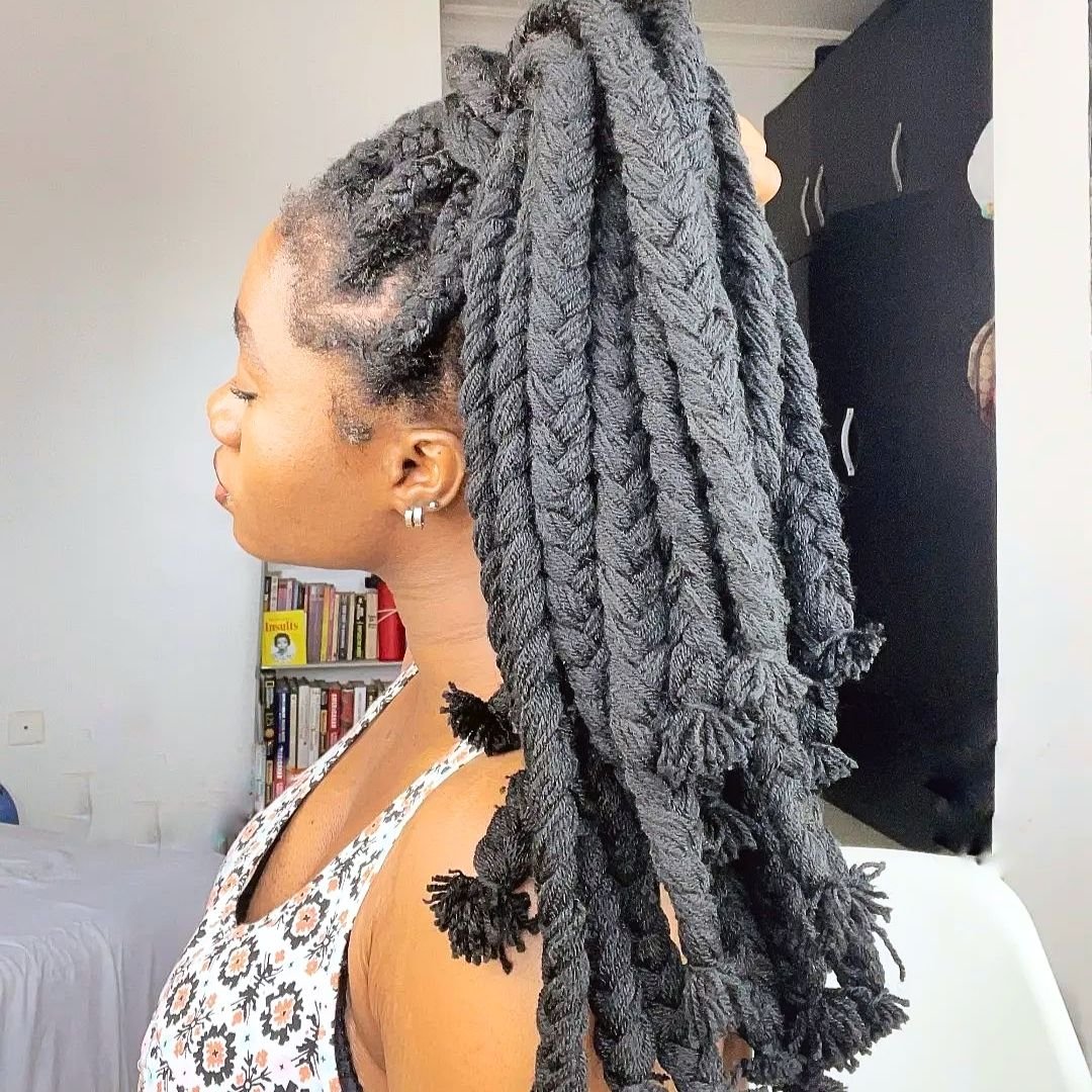 yarn braids on natural hair