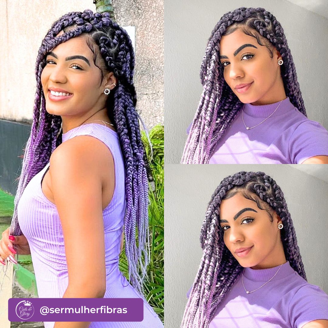 black purple ombre braids on black girl