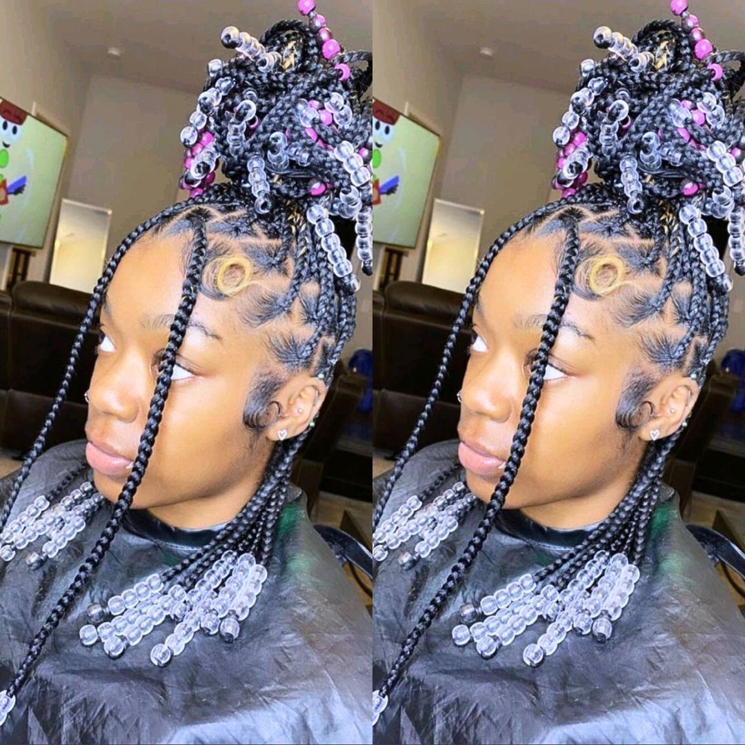 box braids with beads