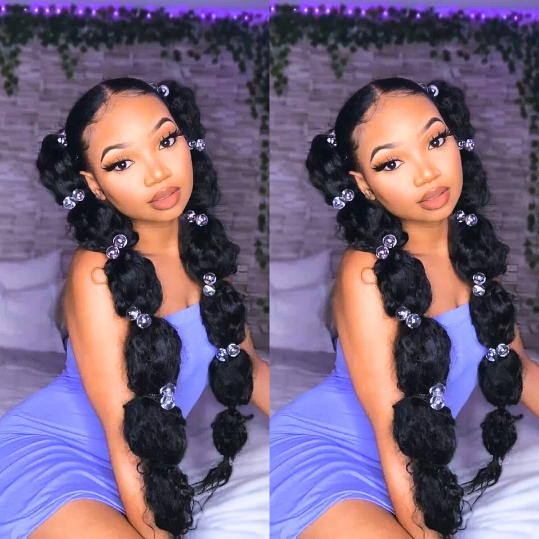 bubble braids on black girl
