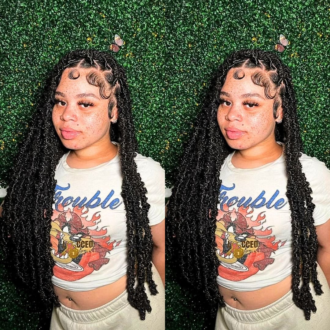long distressed locs on teenage girl