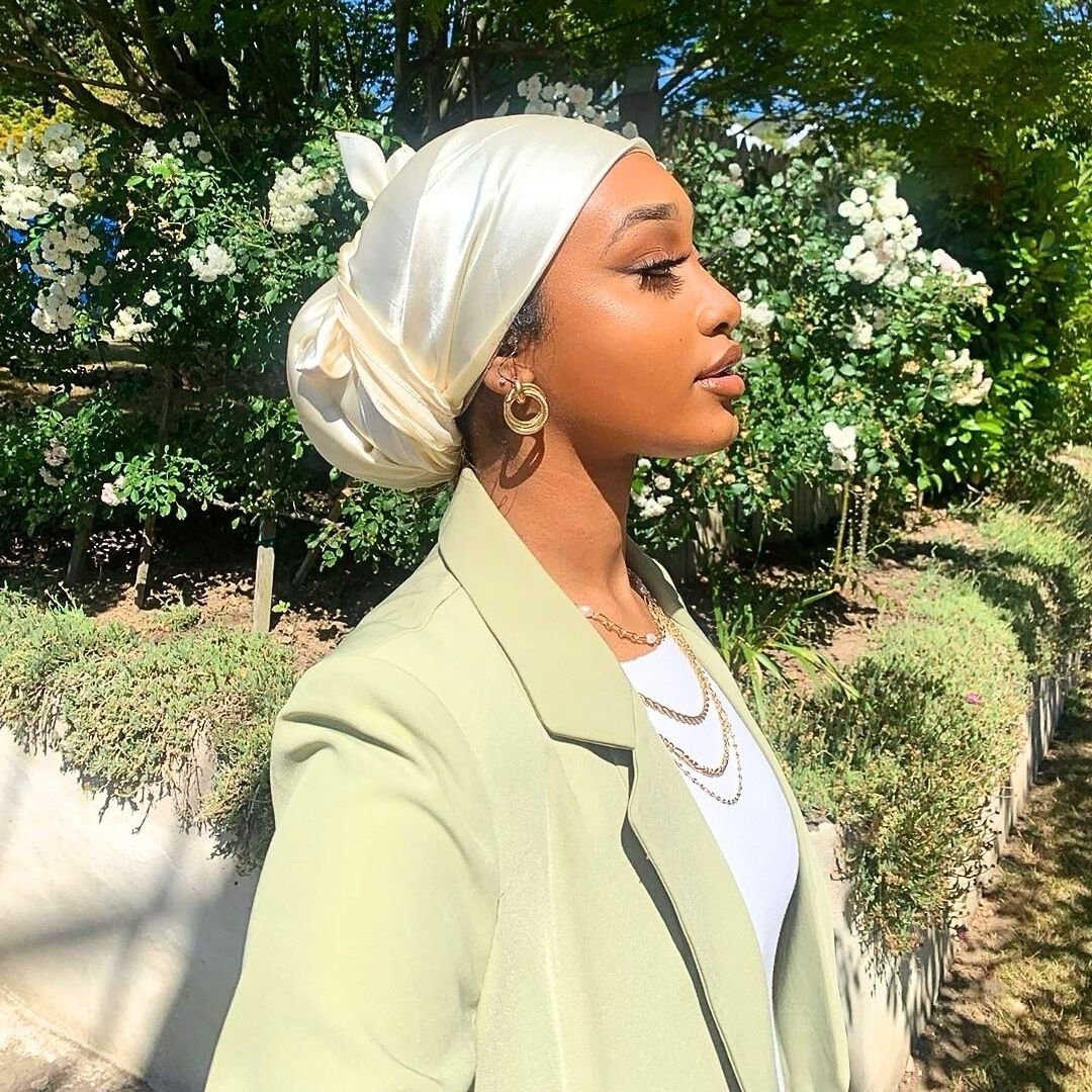 head scarf style on natural hair