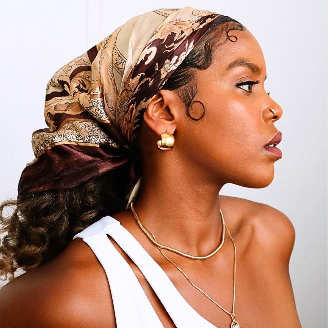 head scarf style on natural hair