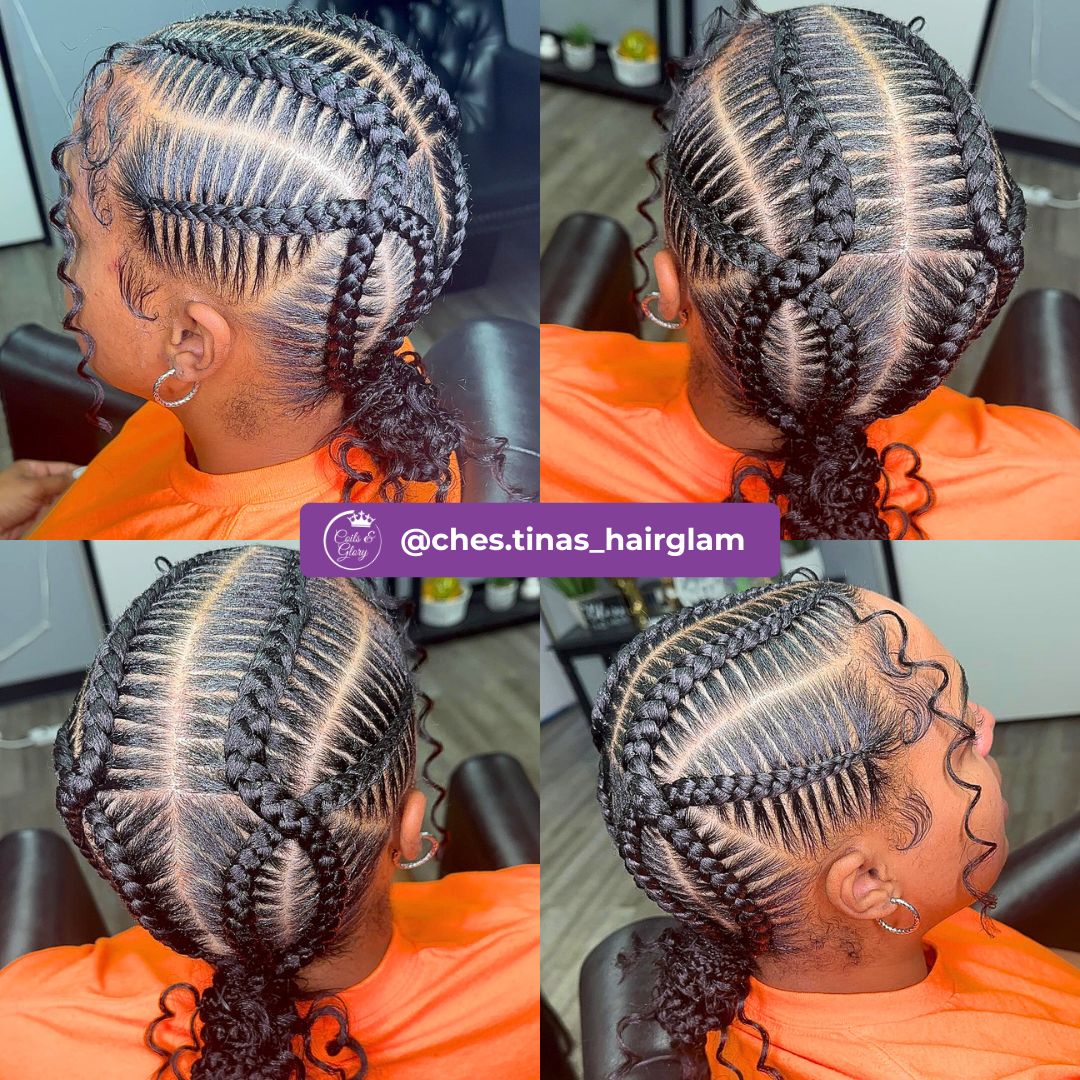 cornrows hairstyle on black teenage girl