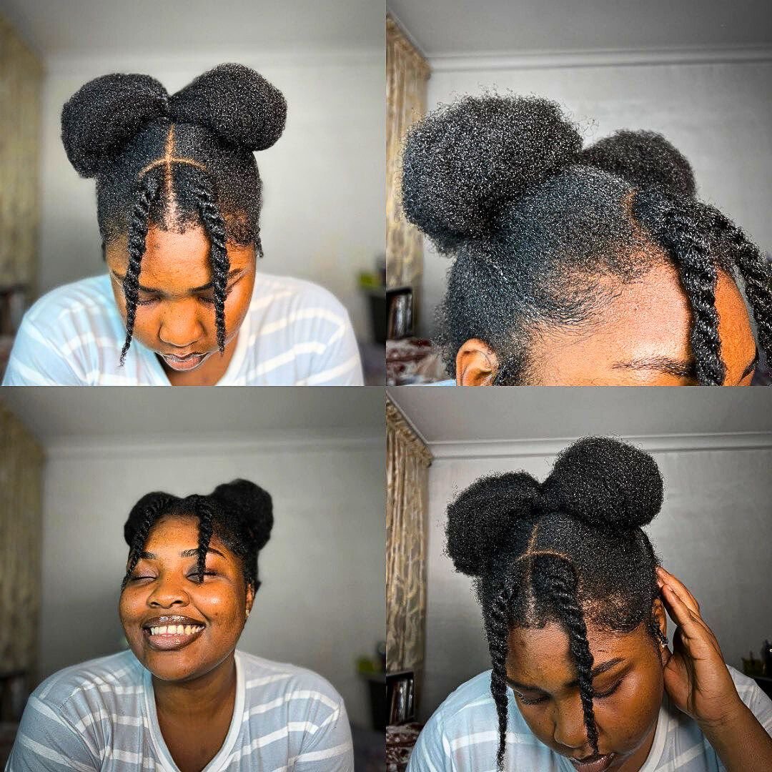 double puff natural hairstyle