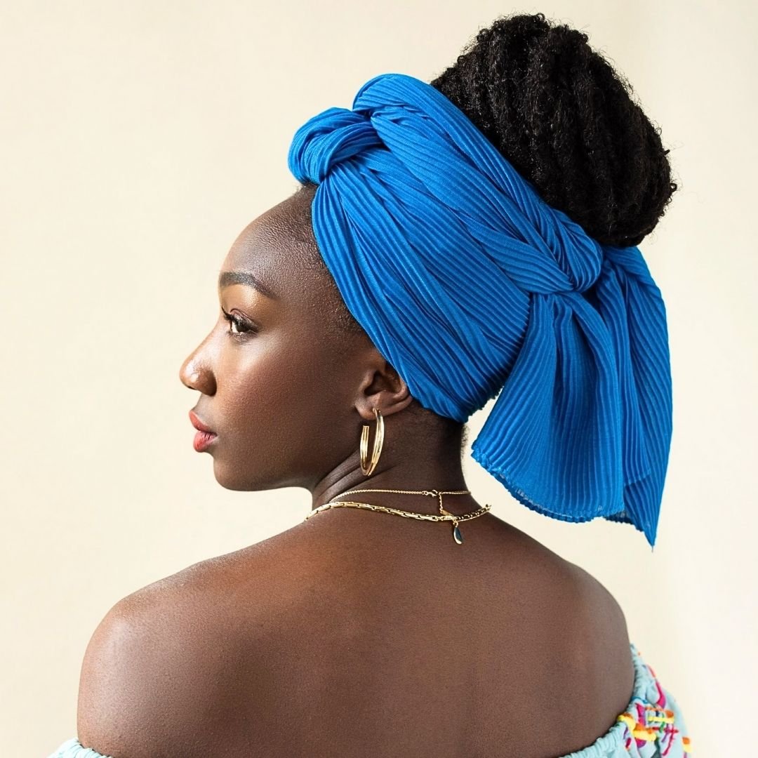 head wrap style on curly hair