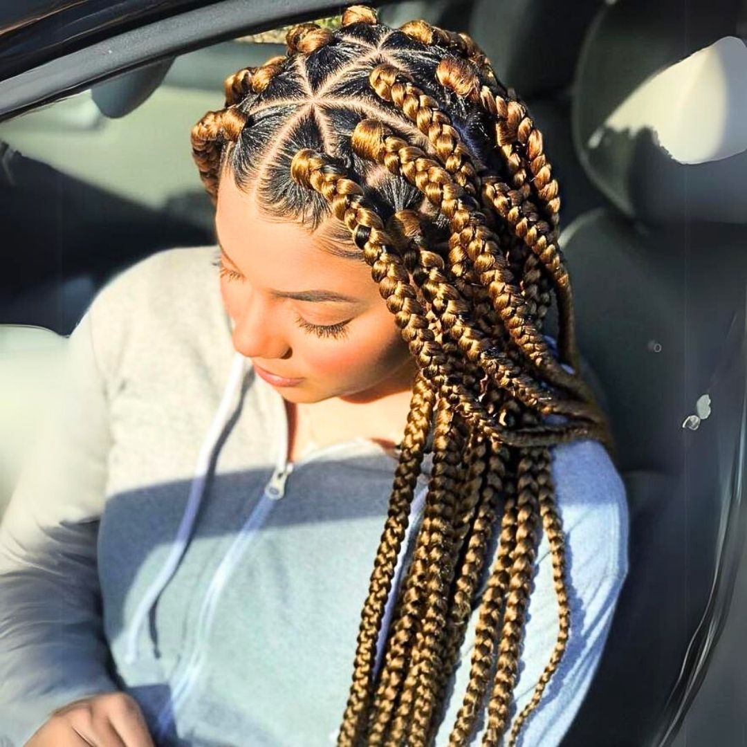 Light brown braids hairstyle