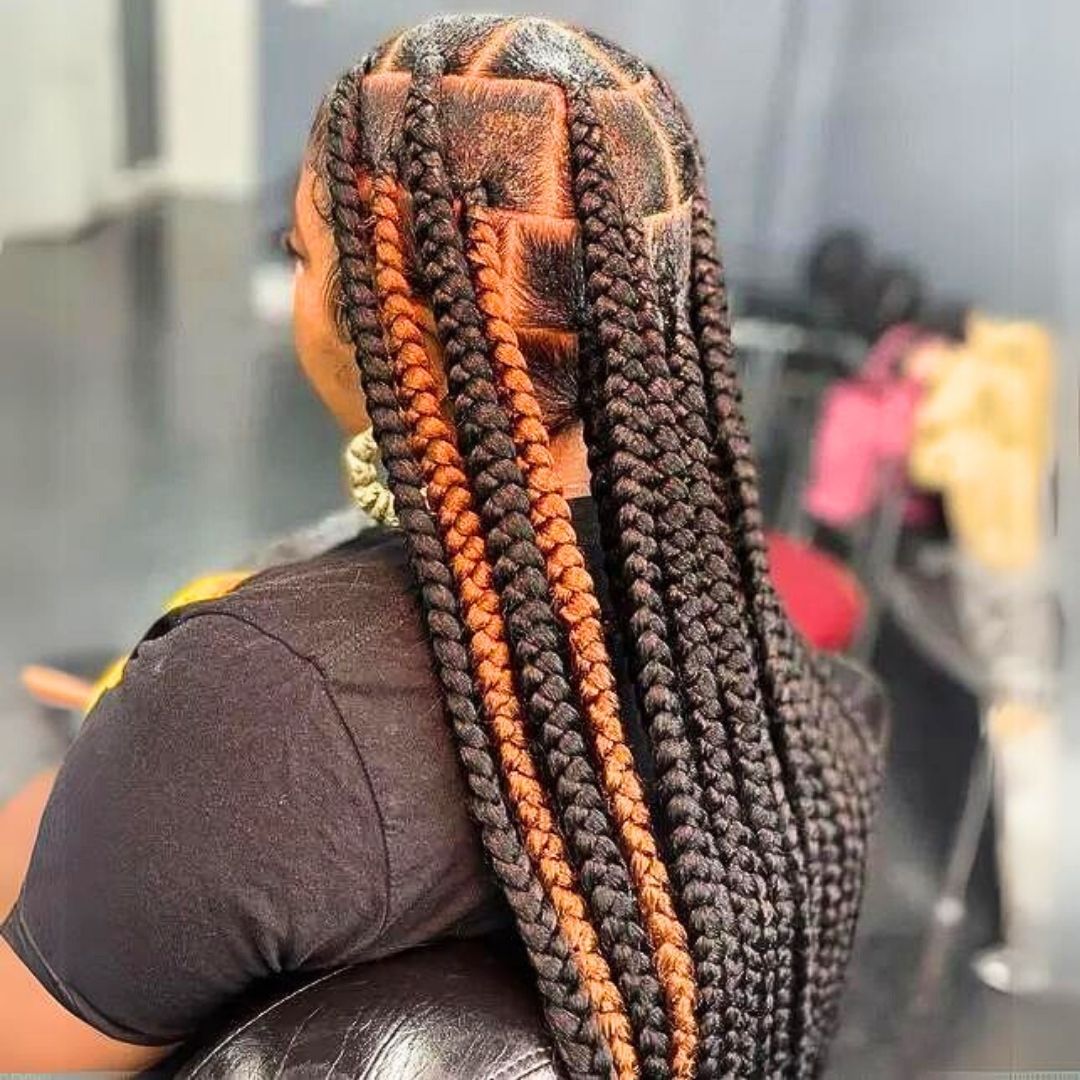 Long jumbo braids on black women