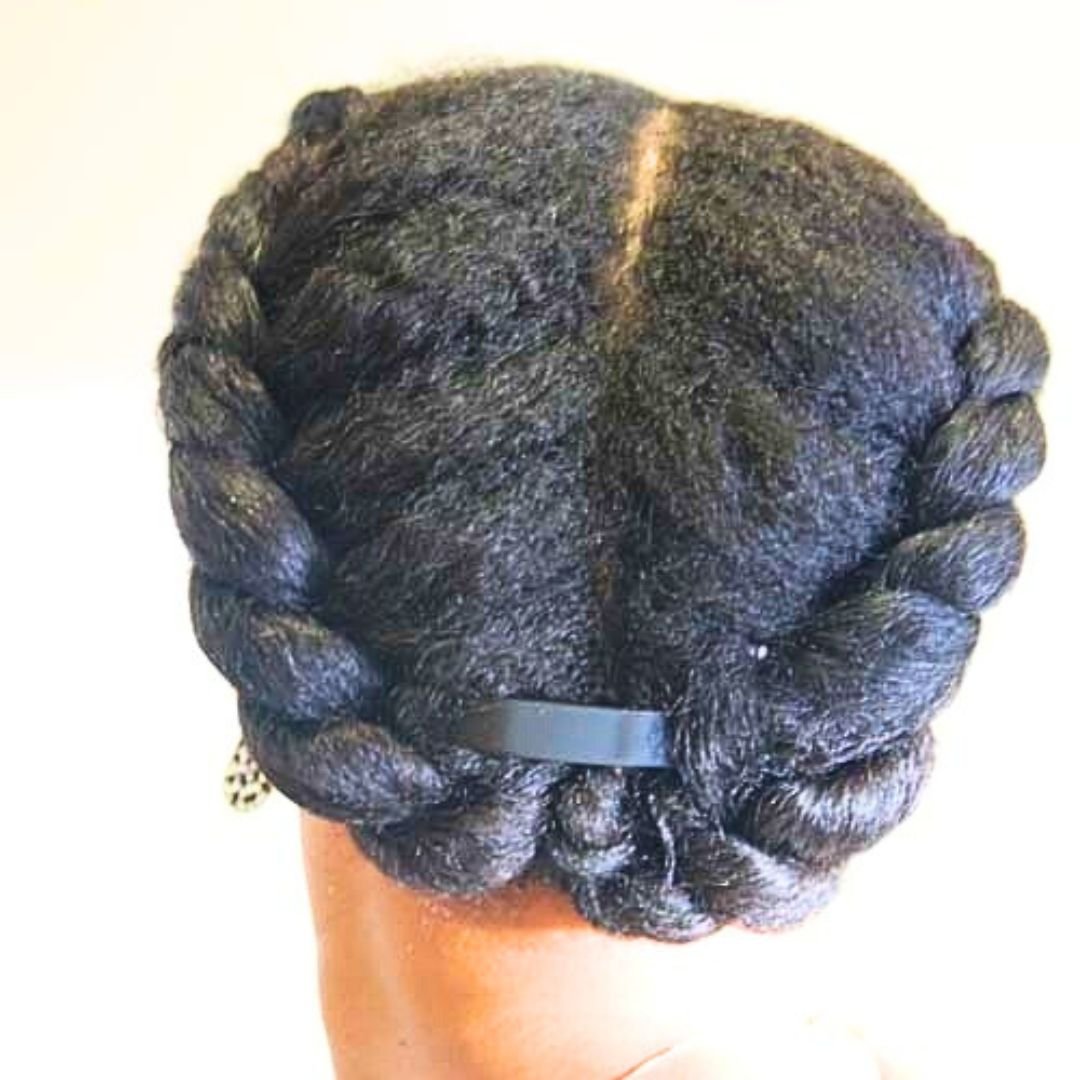 flat twists updo on black women
