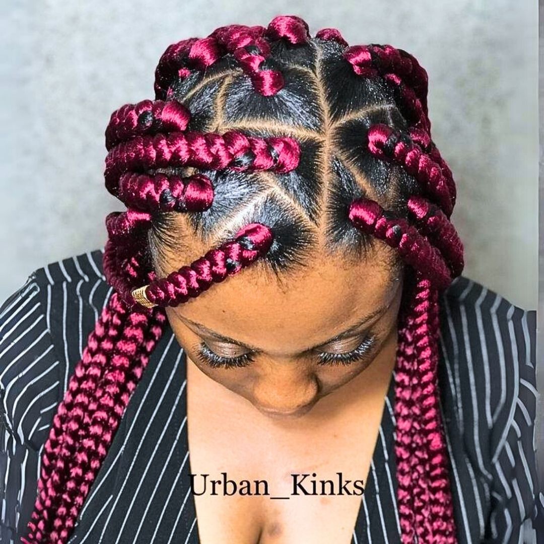 burgundy jumbo braids
