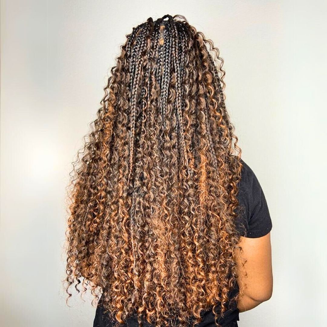 Copper box braids hairstyle for black women