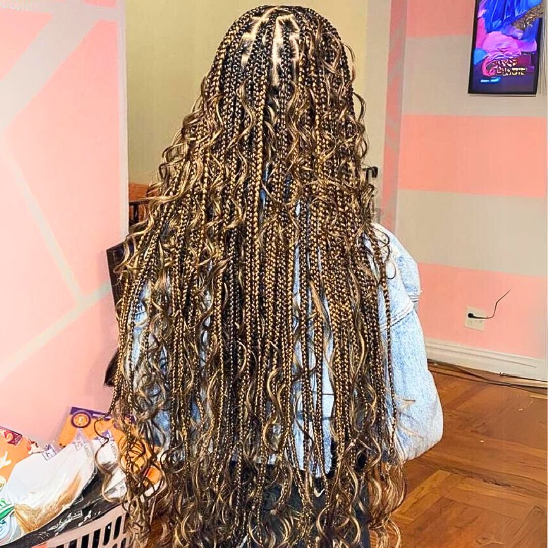 Auburn bohemian box braids