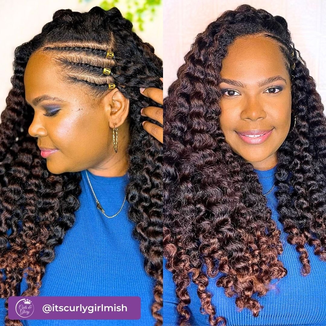 twist out with flat twist on black girls