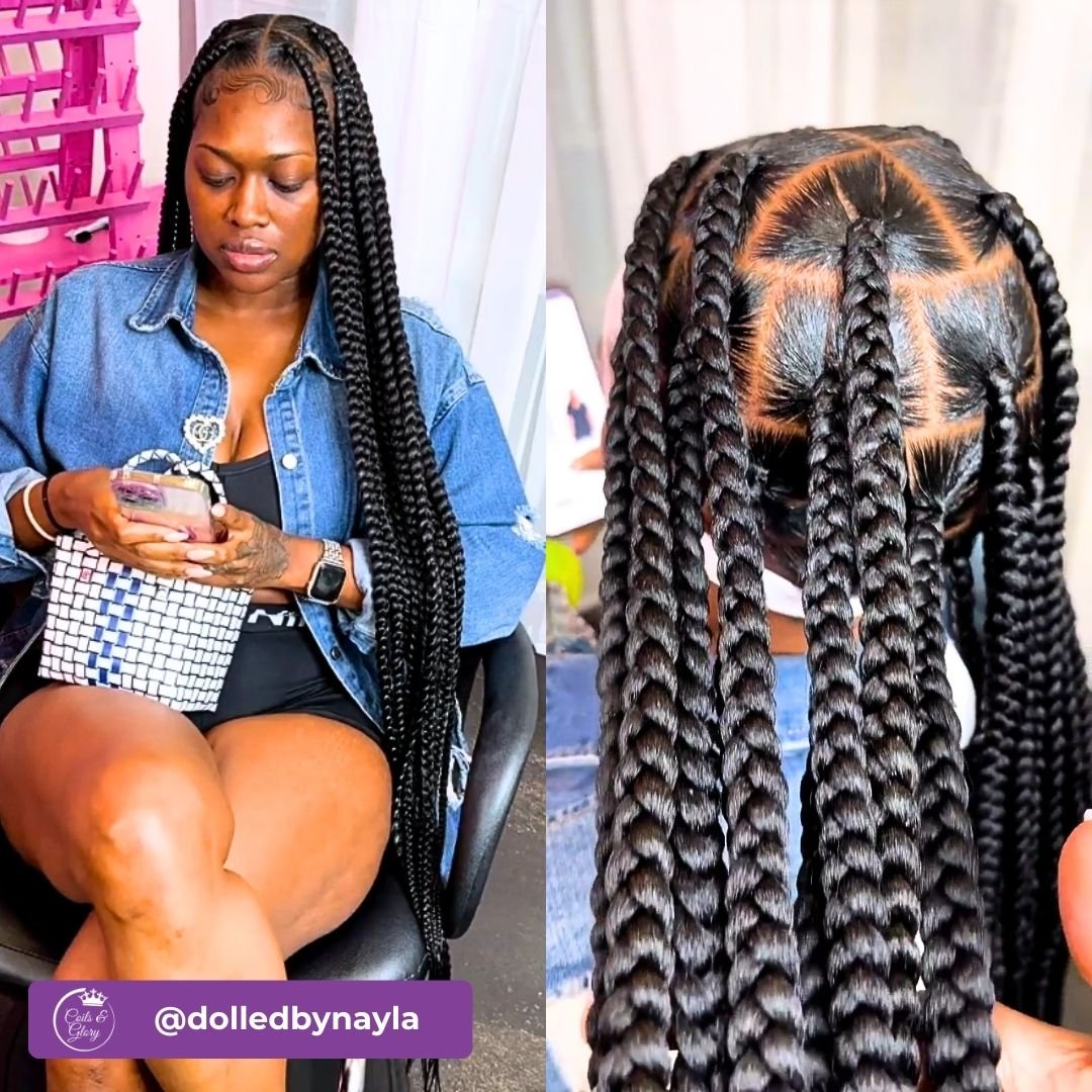 knee length braids for women