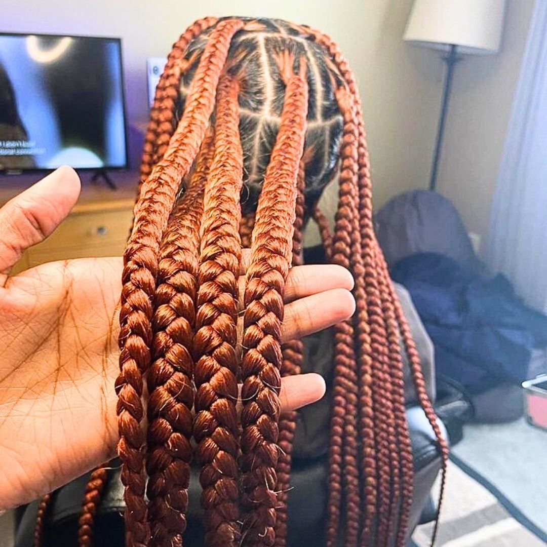 Copper braids on black girls