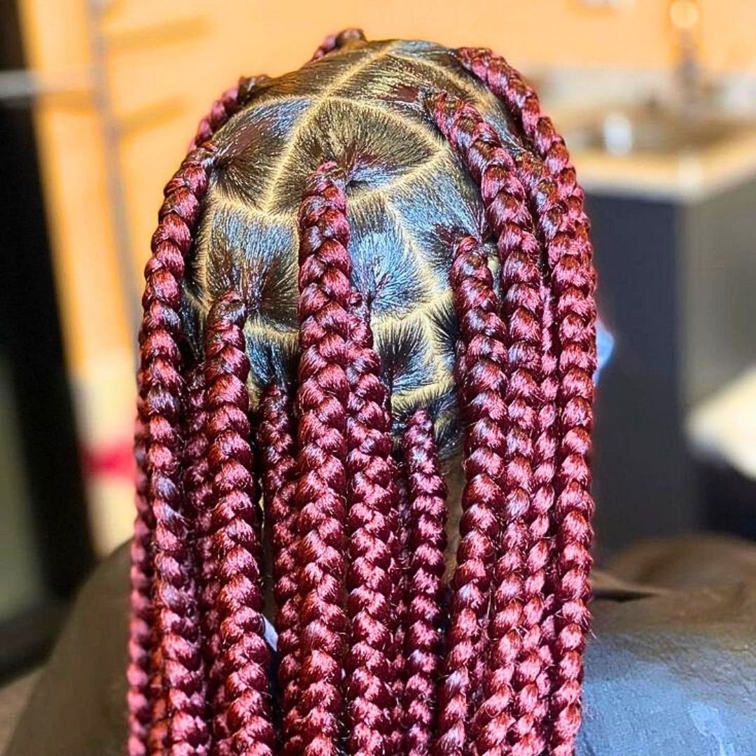 Wine jumbo braids