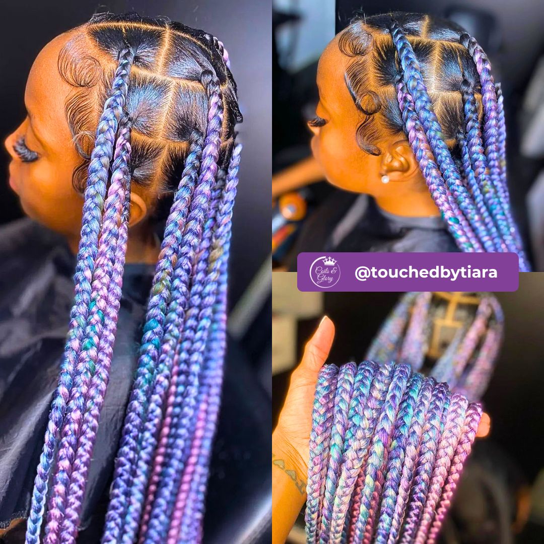 Mermaid color braids on black women