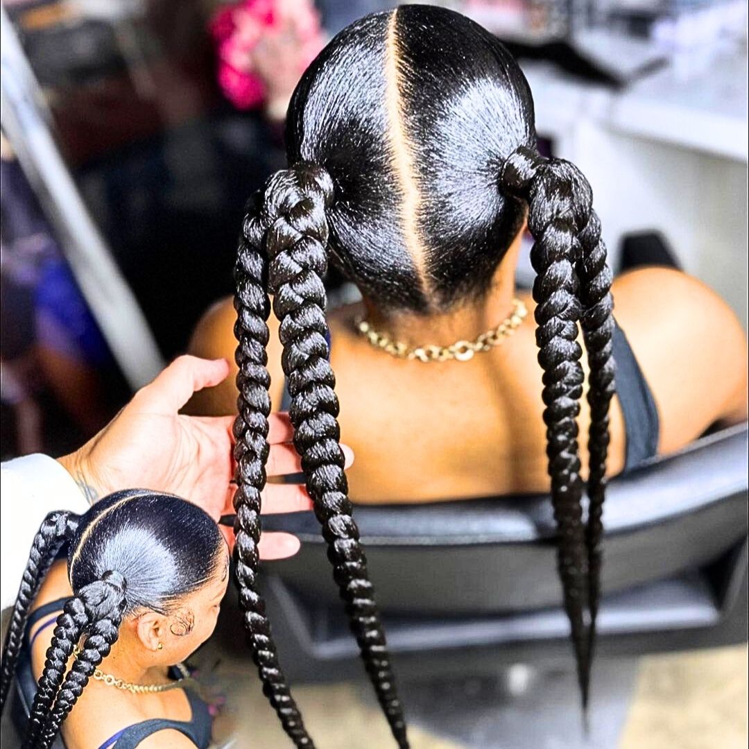 pigtail braids on black women