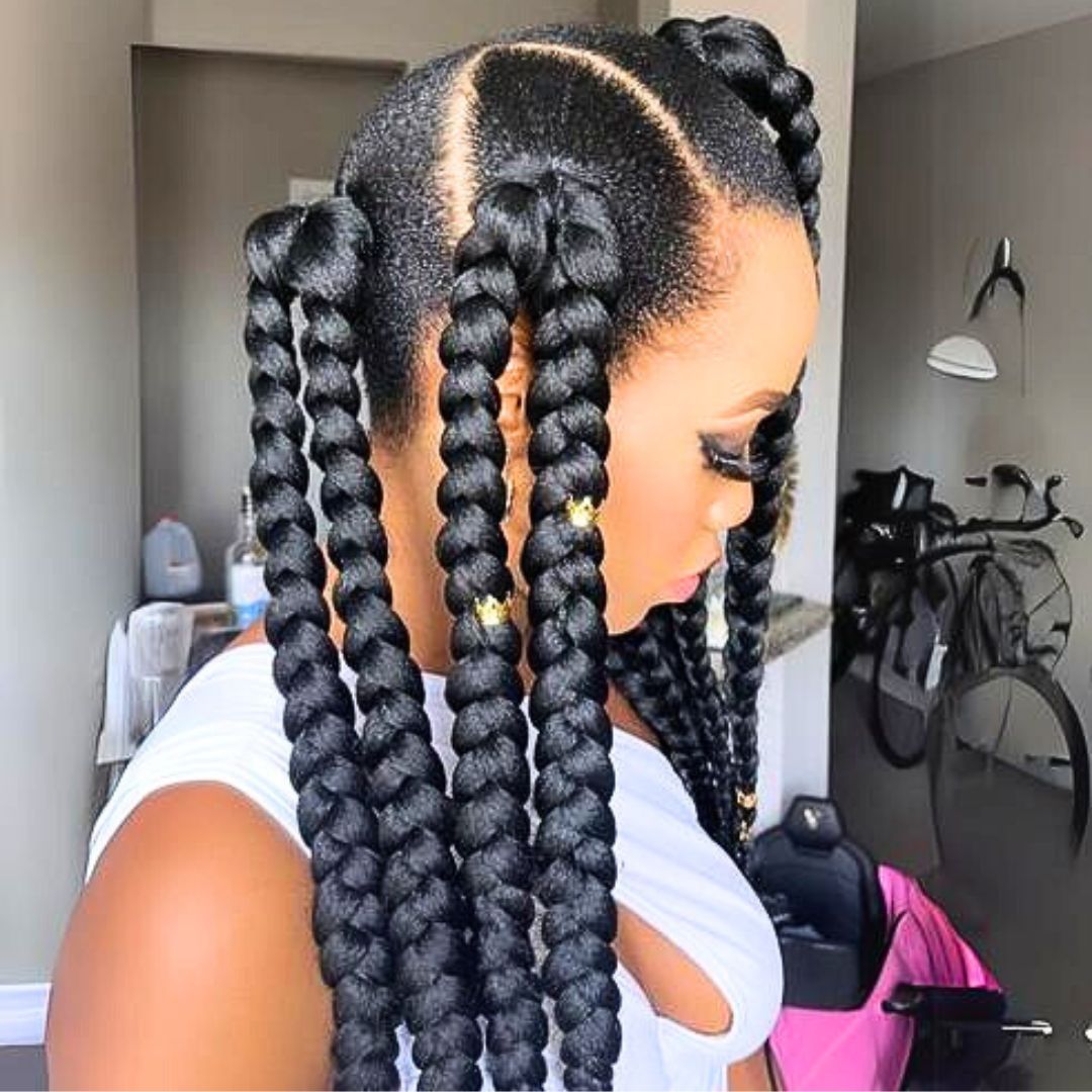 jumbo braids on natural hair