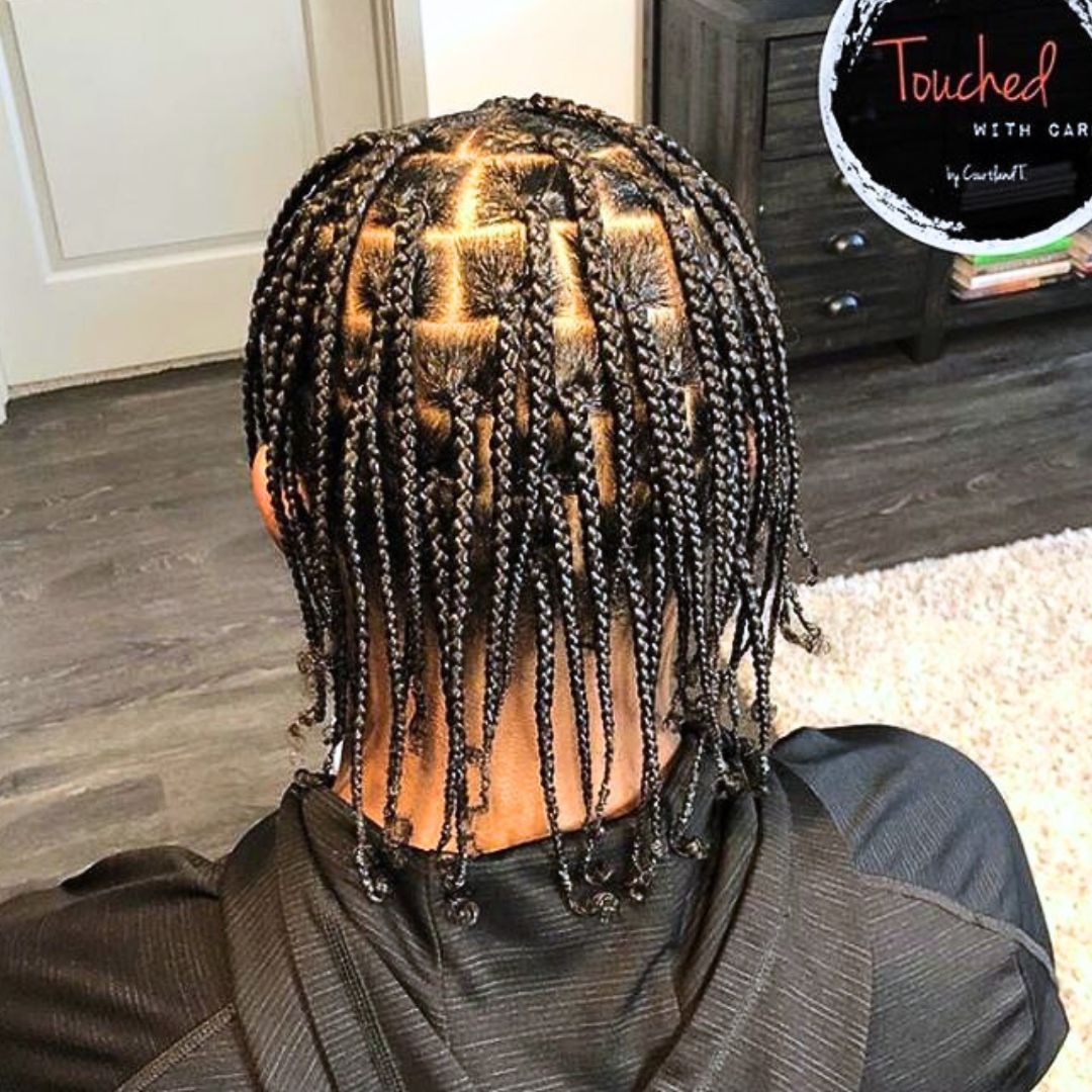 knotless box braids on men