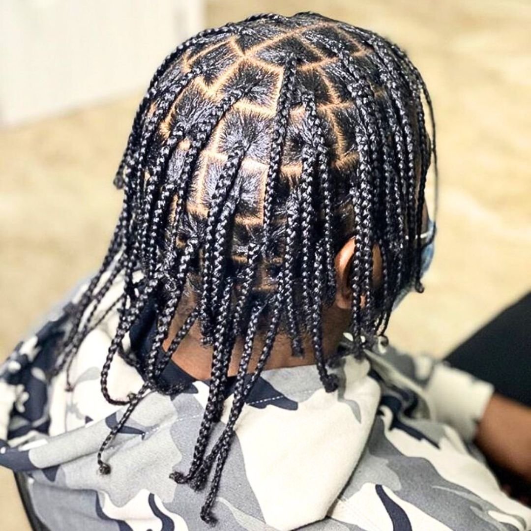 plaited men hairstyle