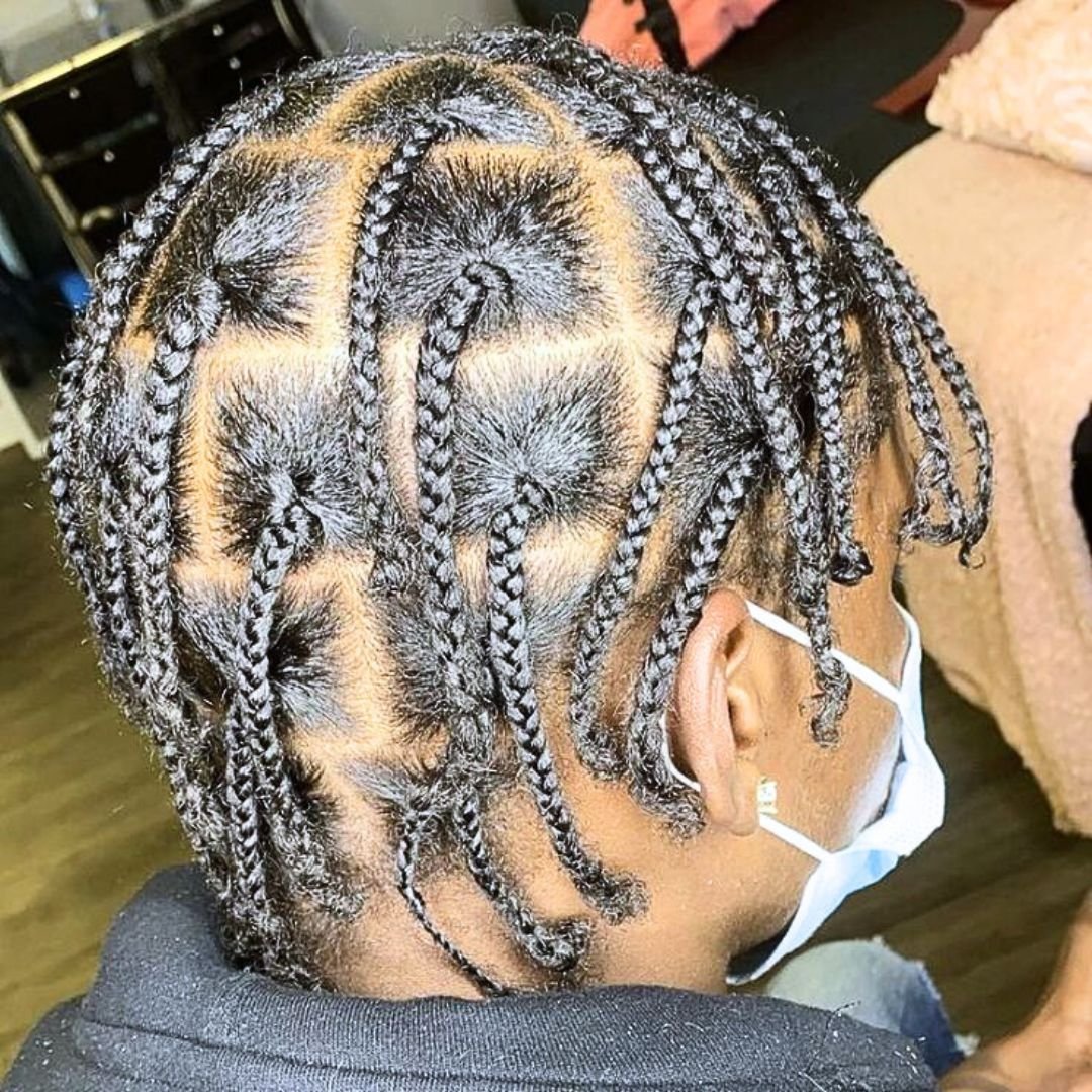 Short box braids on black men