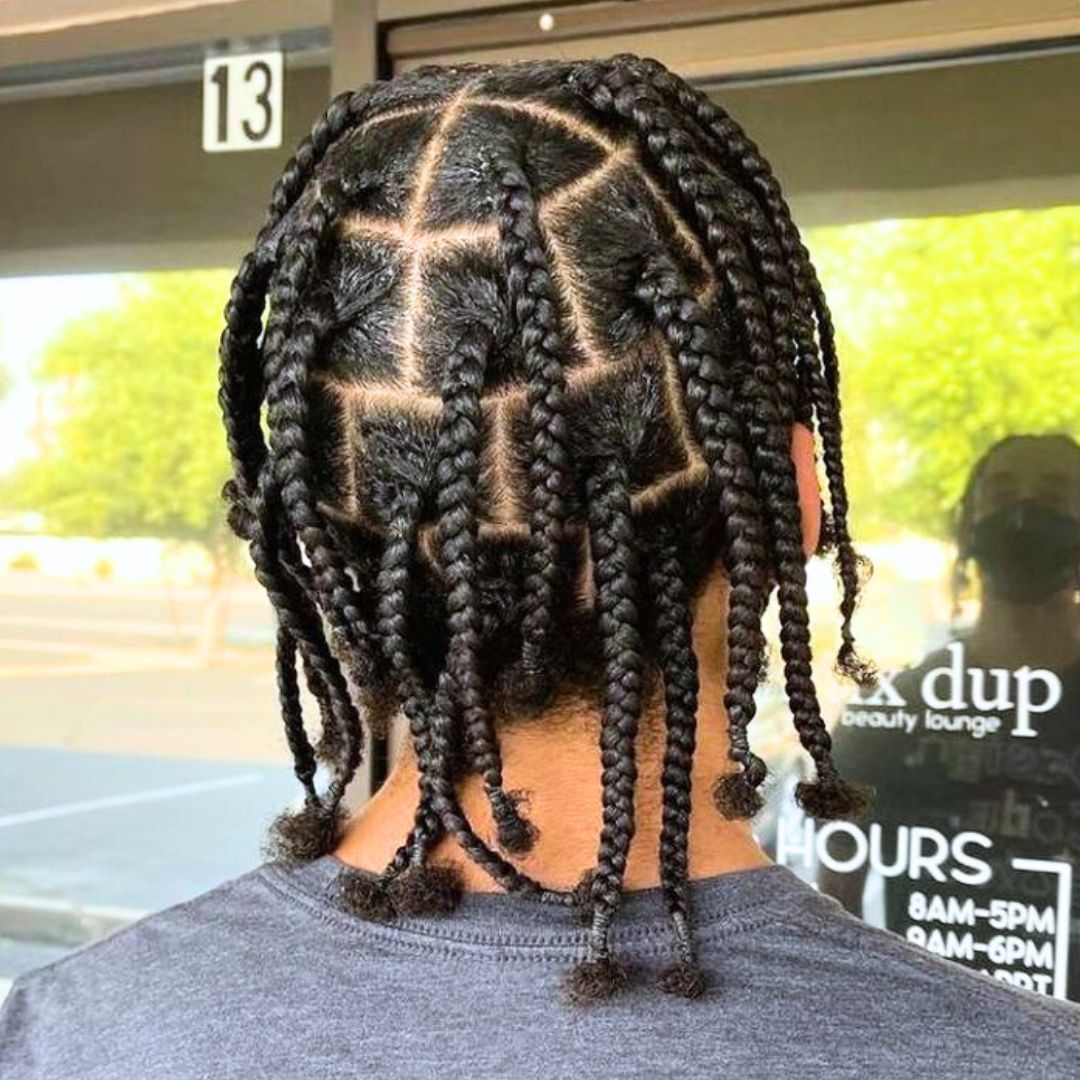 Thick box braids on men