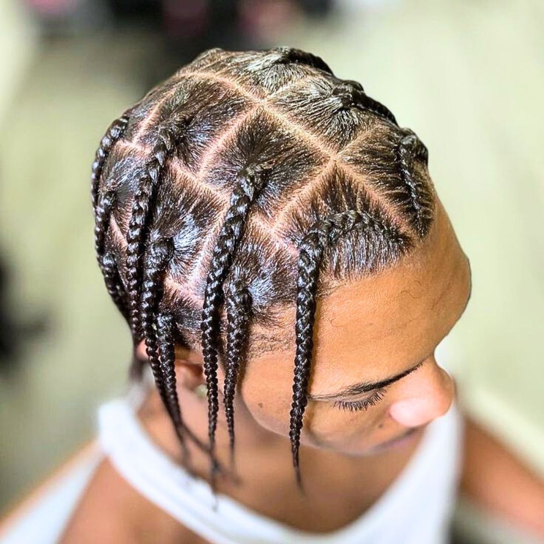 dark brown box braids