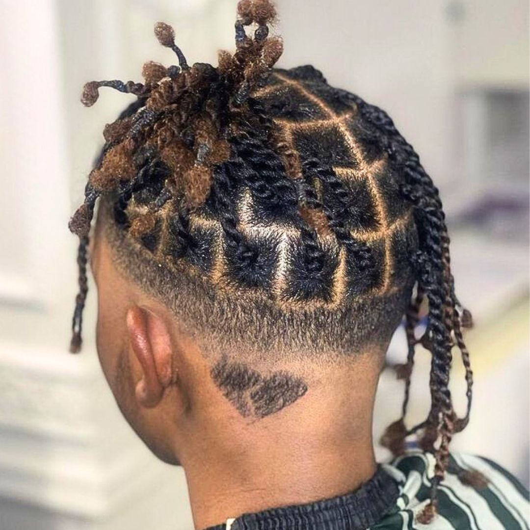 twists with fade haircut