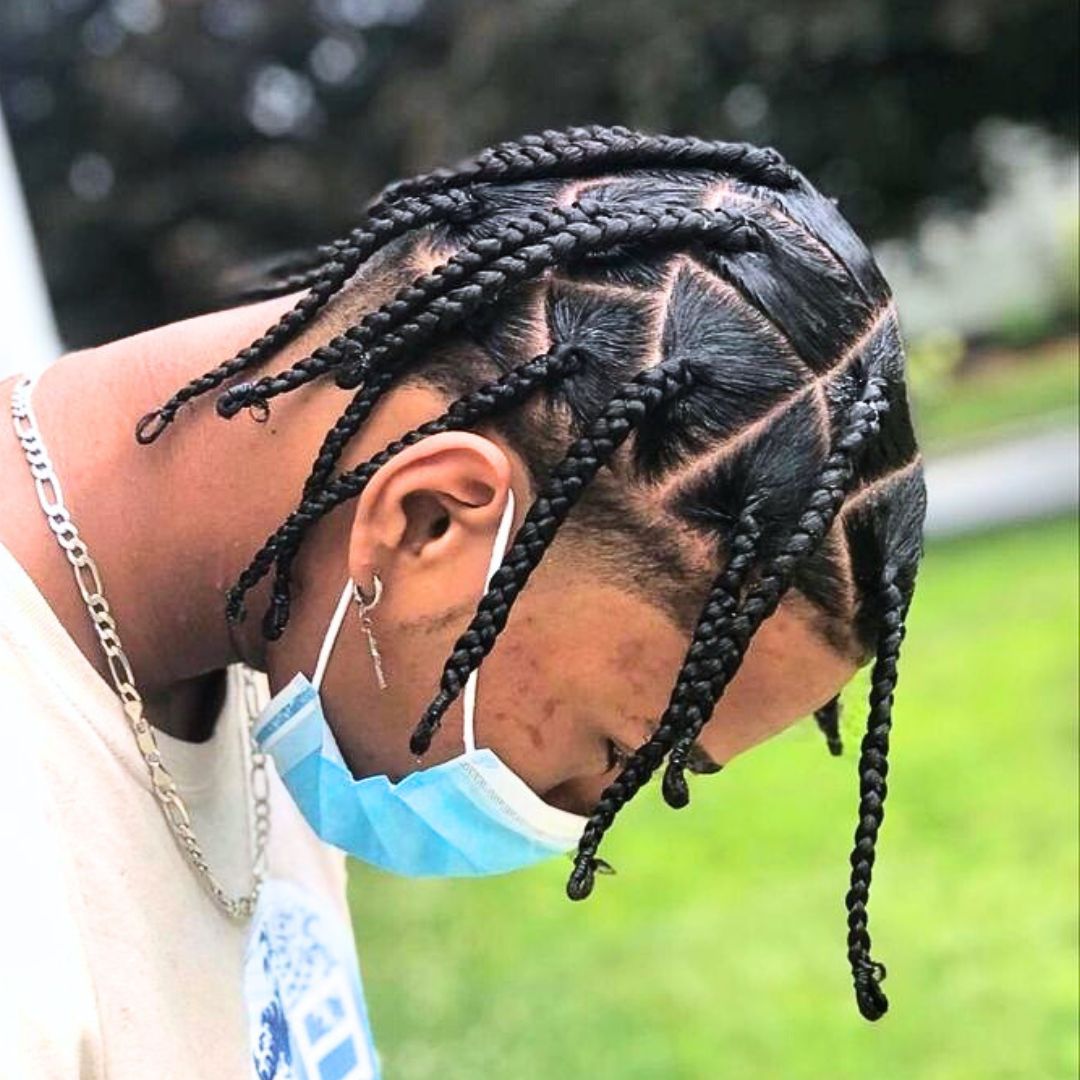 Long box braids on men