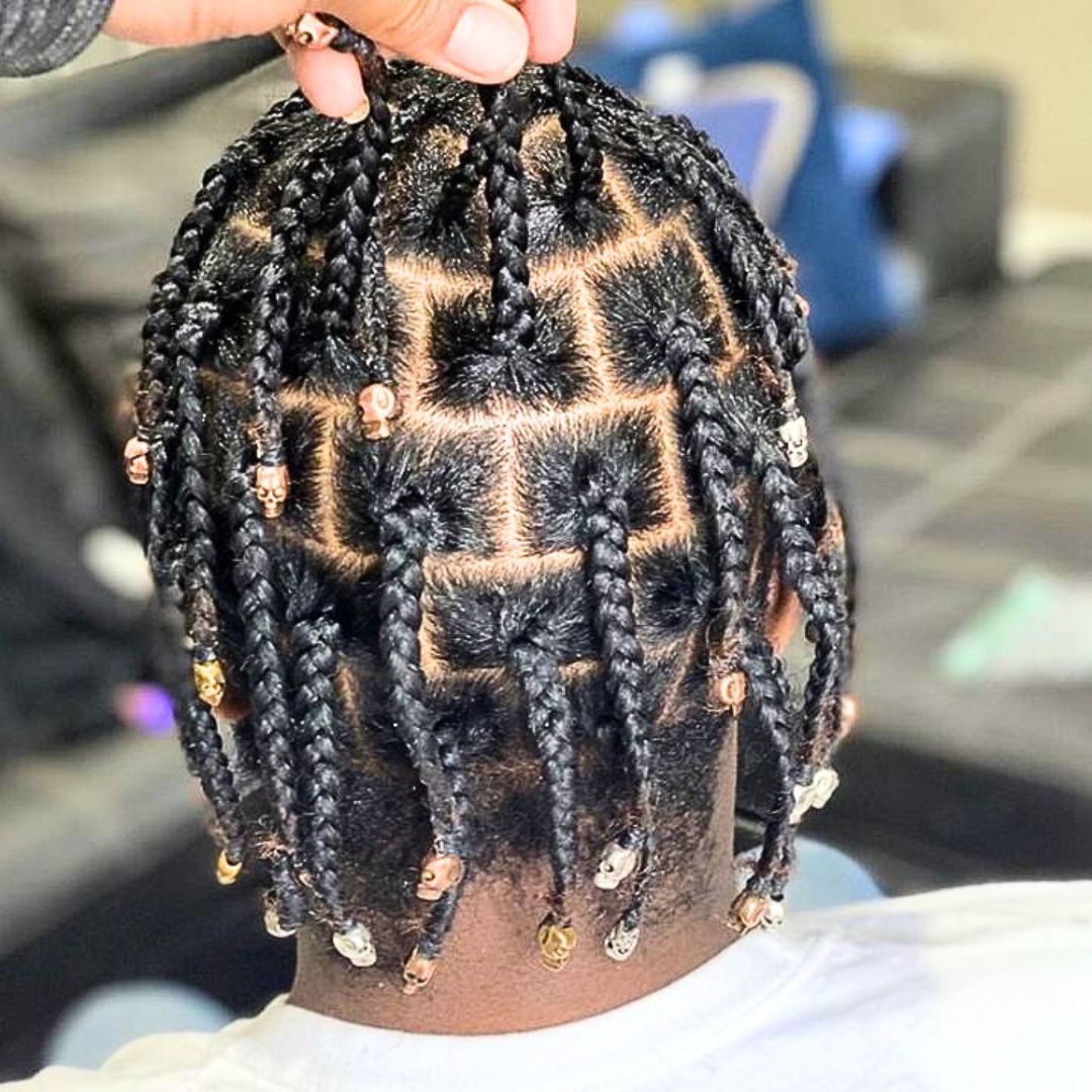 box braids with accessories