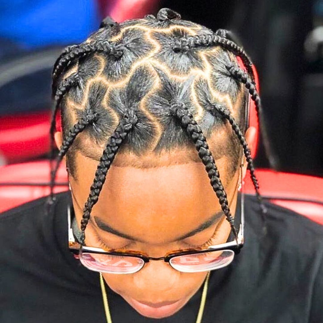 braids with fade haircut on men
