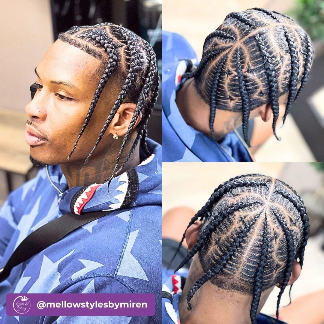 Pop smoke braids with Fade cut