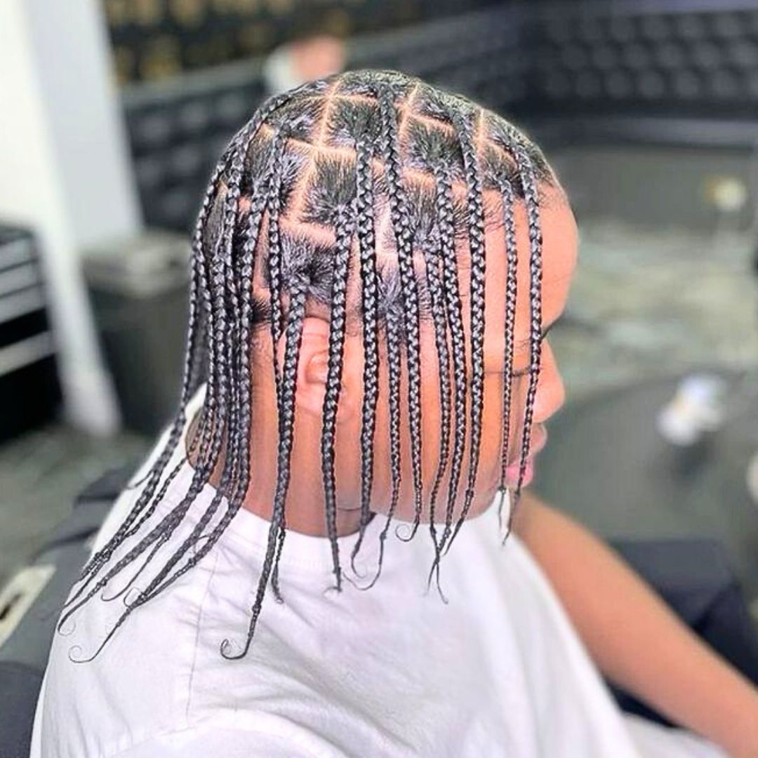 Long box braids on men