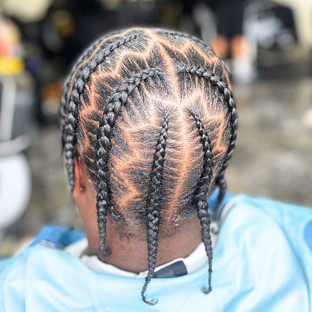 Knotless pop smoke braids for Boys