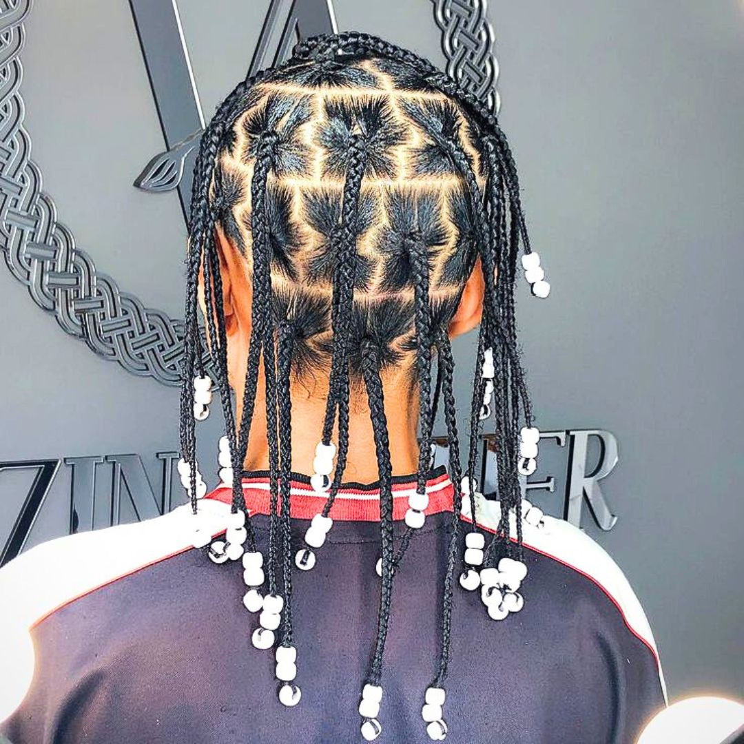 Long box braids on men