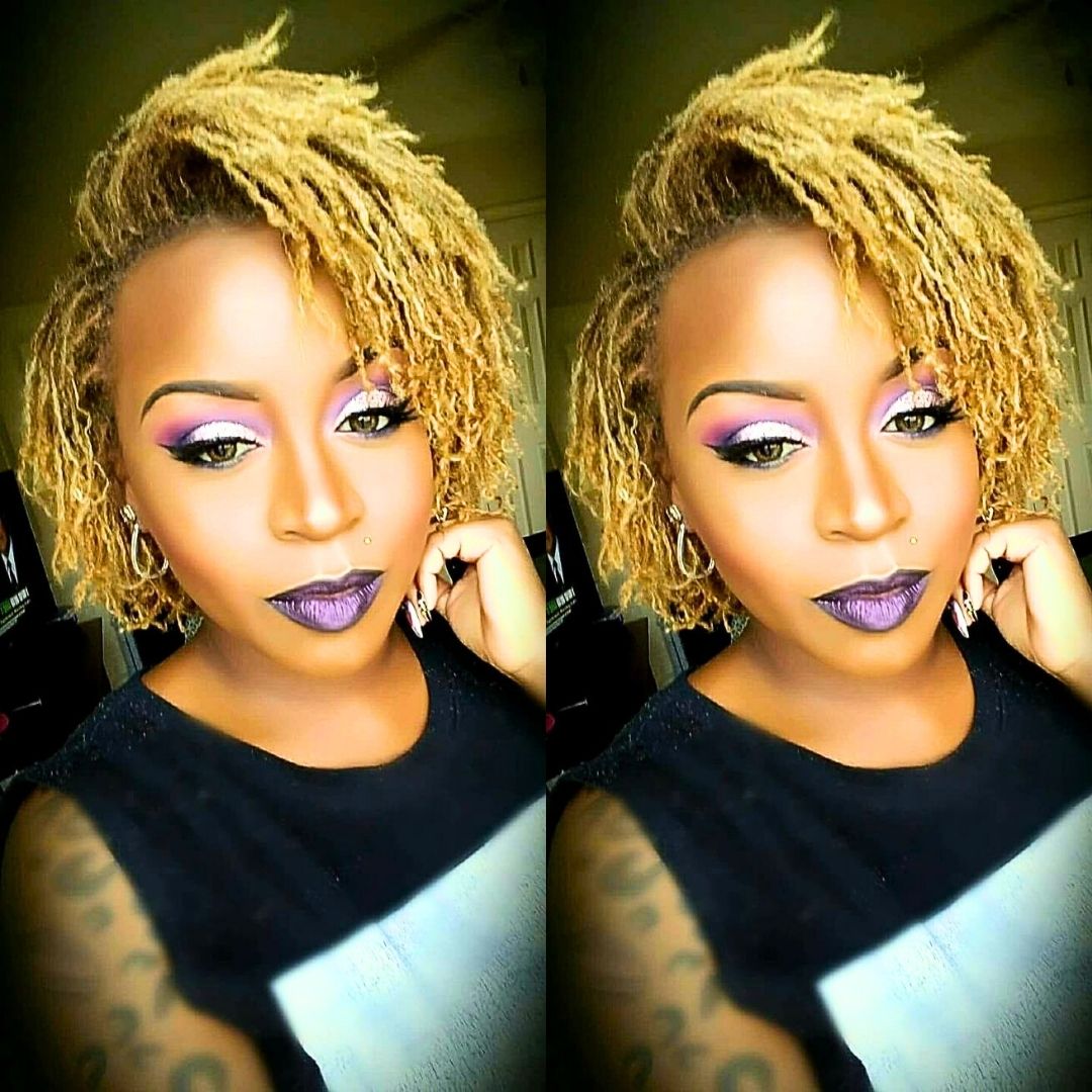 blonde micro locs on black women