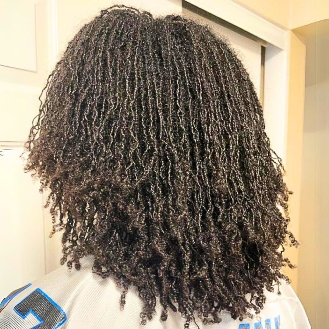 short micro locs hairstyle