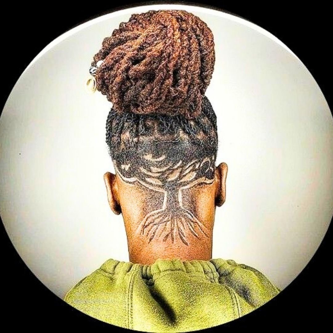 Bun locs on men