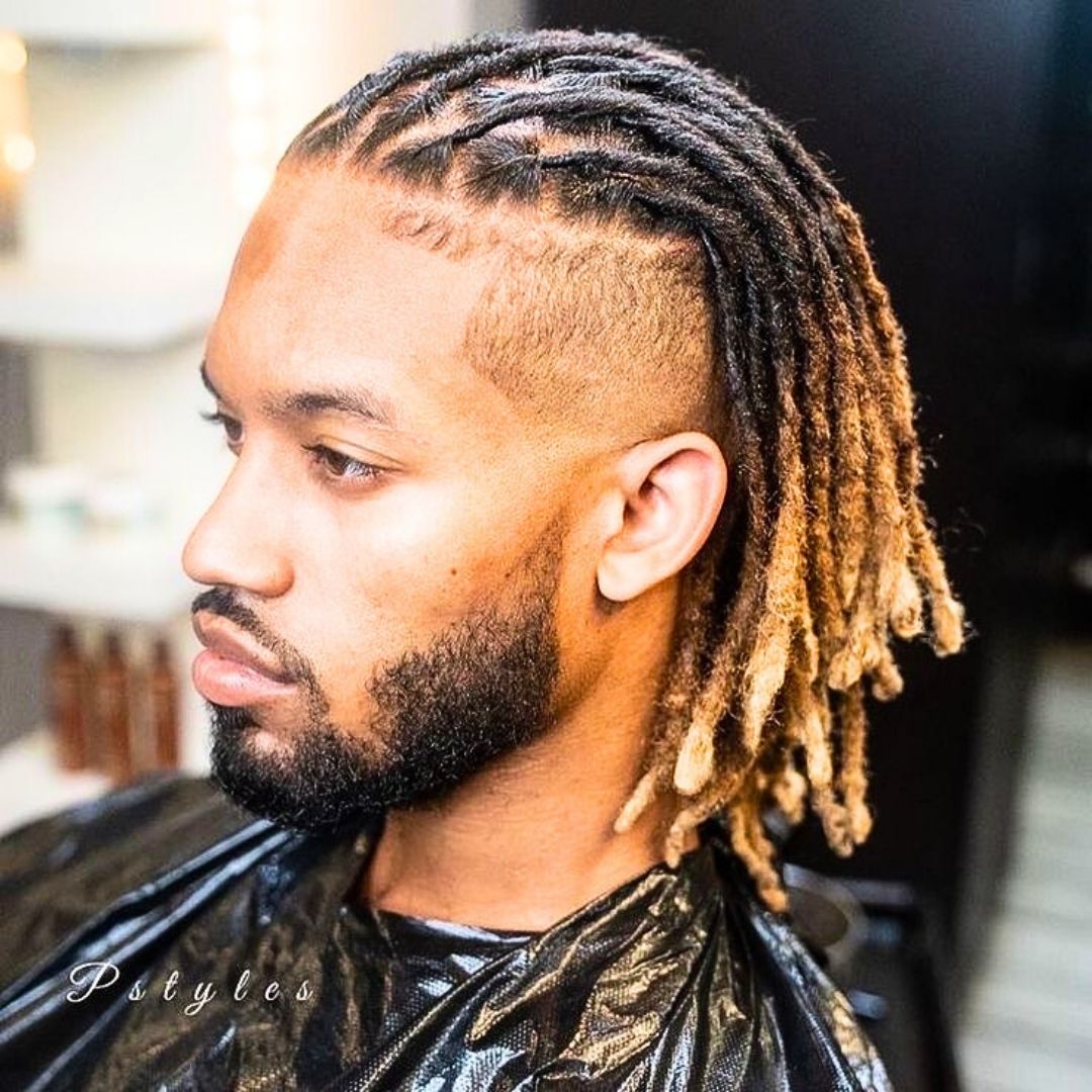 Push back locs hairstyle
