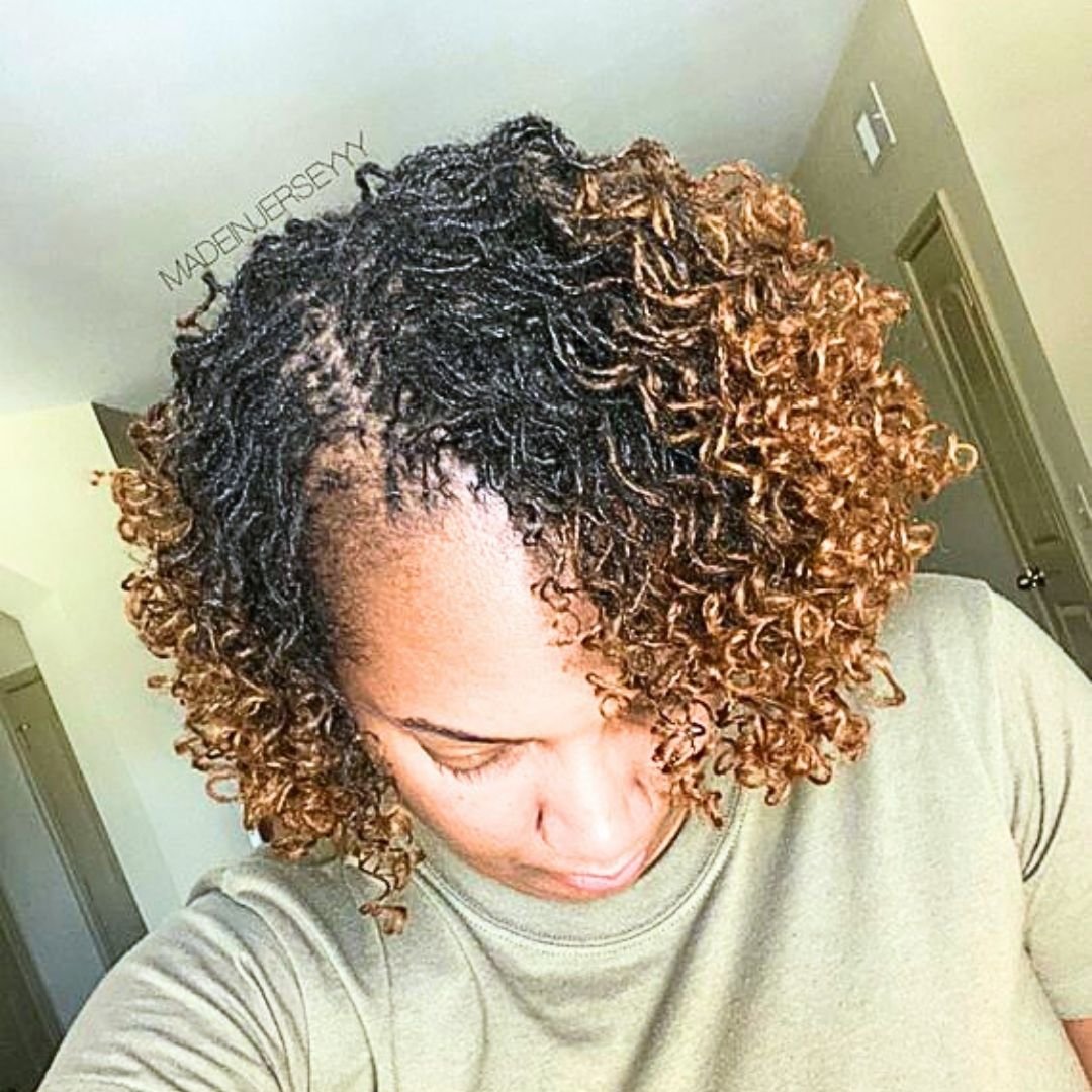 micro locs hairstyle on short hair