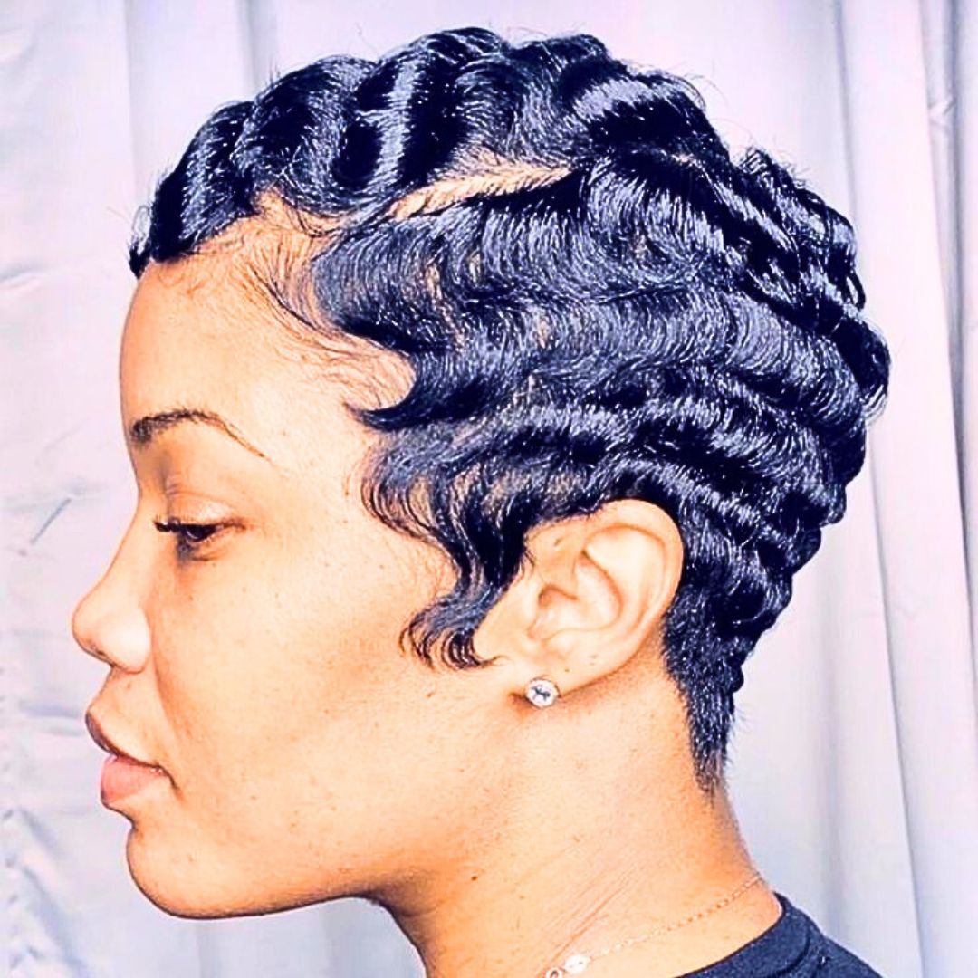 Finger wave pixie cut