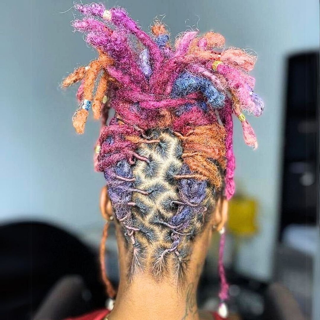 Dyed locs hairstyle