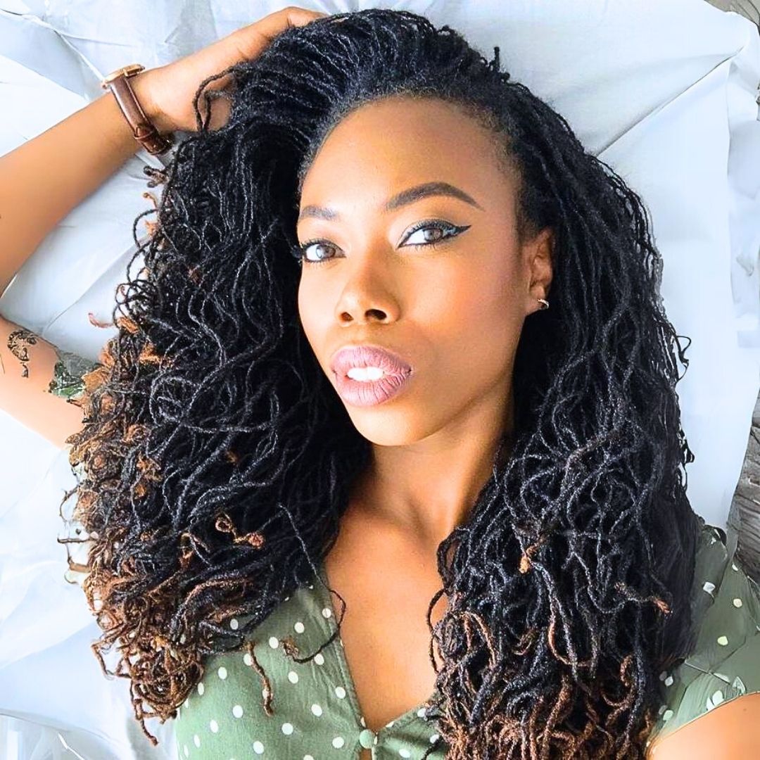 micro locs hairstyle on black women