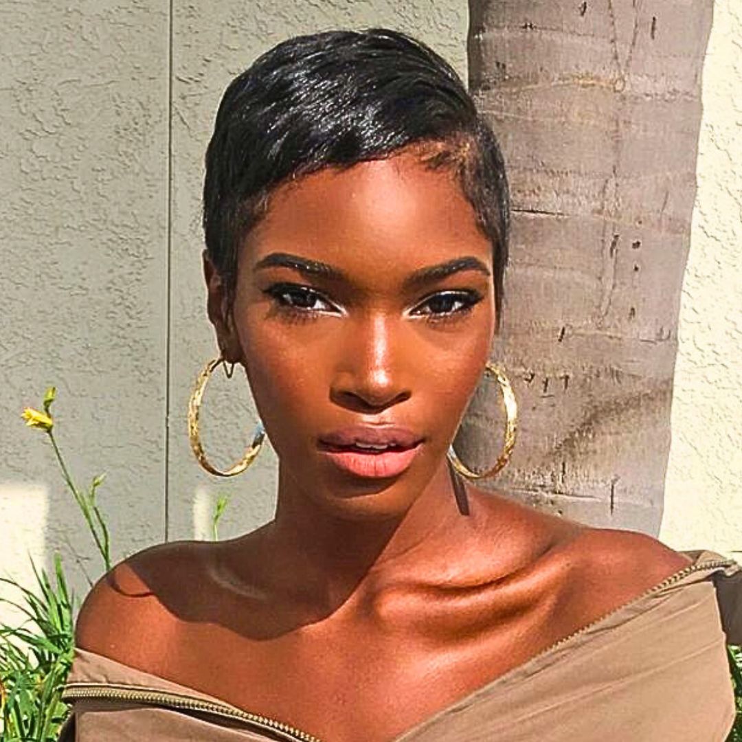 Flat pixie cut on black girls