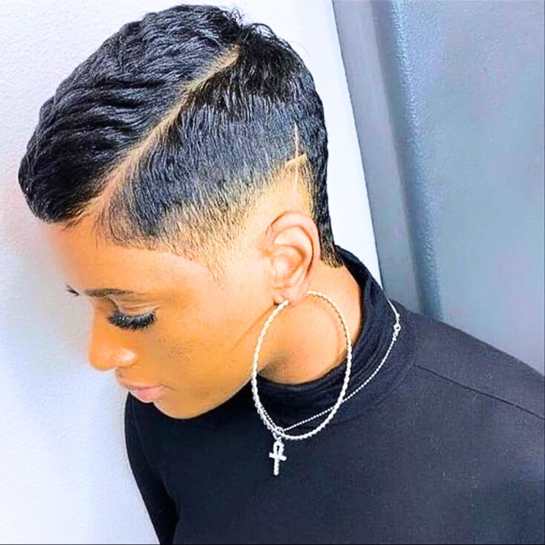Fade haircut on black women